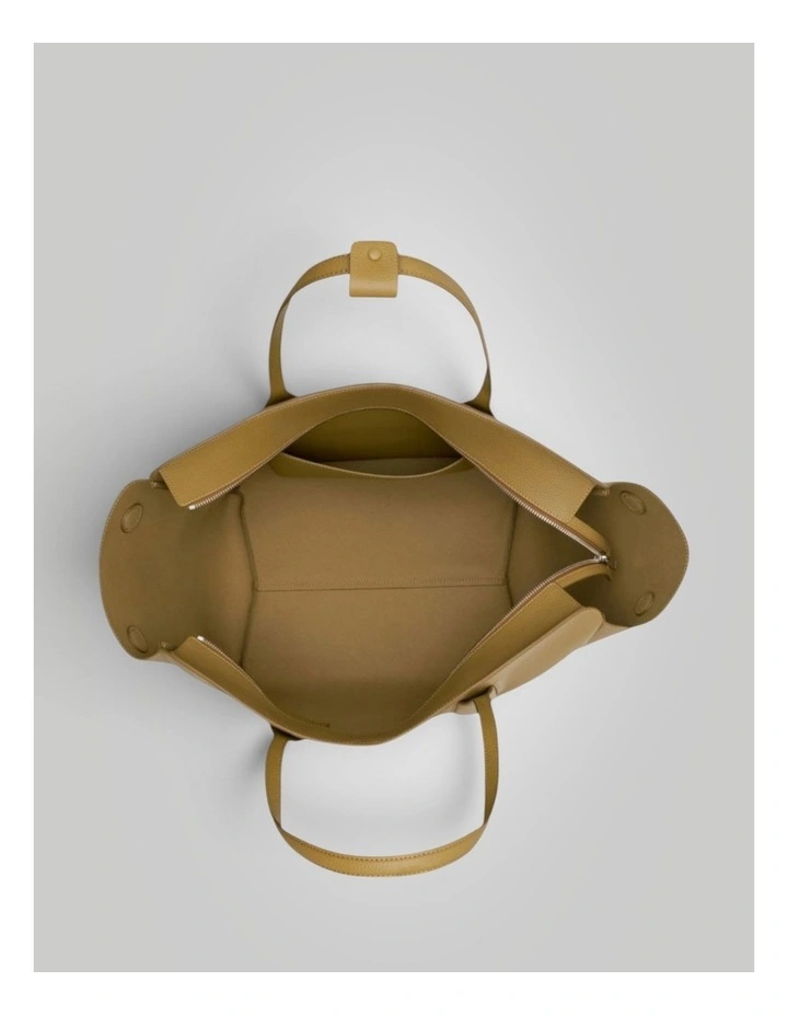 Alba Pebble Medium Tote in Sepia image 3