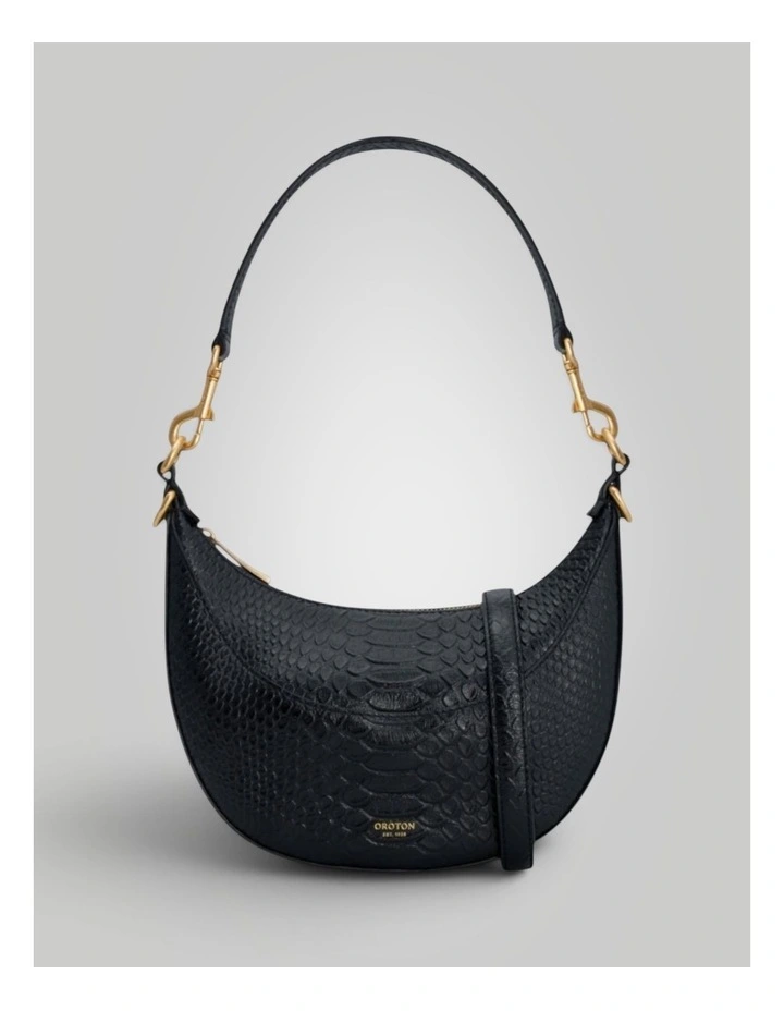 Florence Texture Small Shoulder Bag in Black image 1