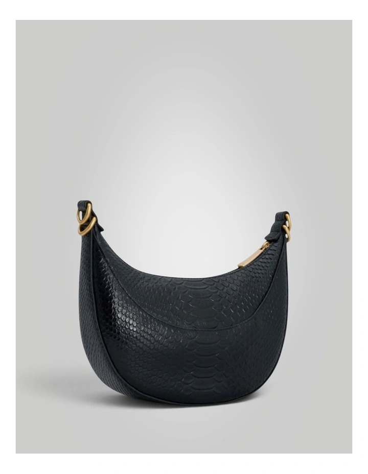 Florence Texture Small Shoulder Bag in Black image 2