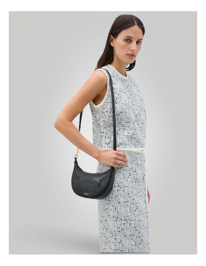 Florence Texture Small Shoulder Bag in Black image 4