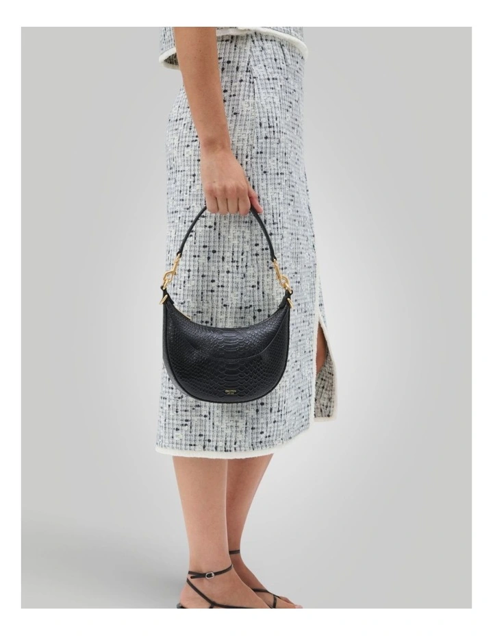 Florence Texture Small Shoulder Bag in Black image 5