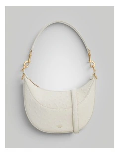 Florence Texture Small Shoulder Bag in Warm White