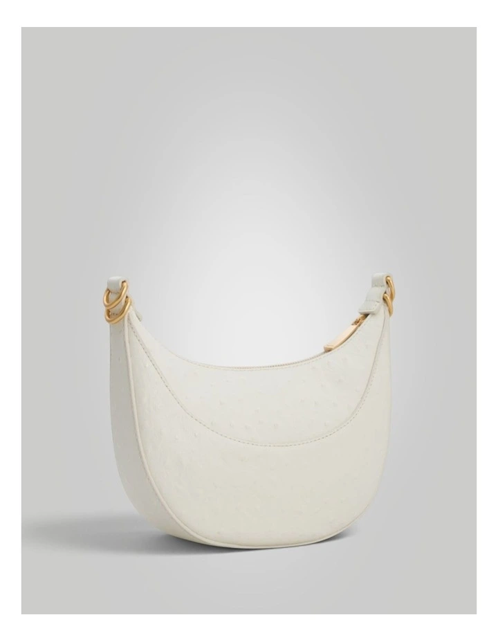 Florence Texture Small Shoulder Bag in Warm White image 2