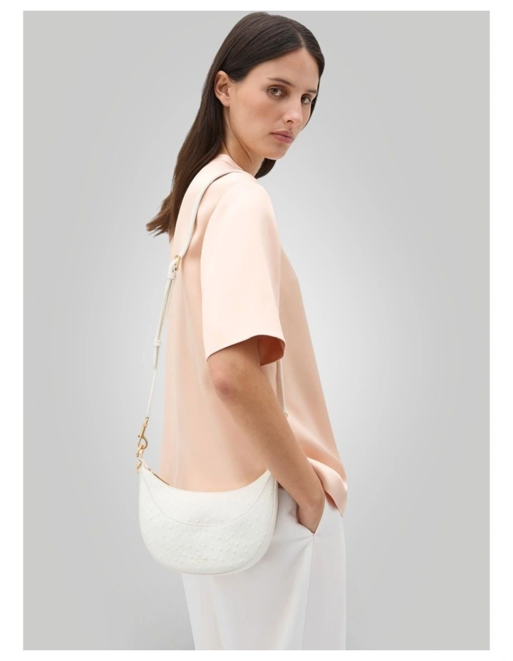 Florence Texture Small Shoulder Bag in Warm White image 4