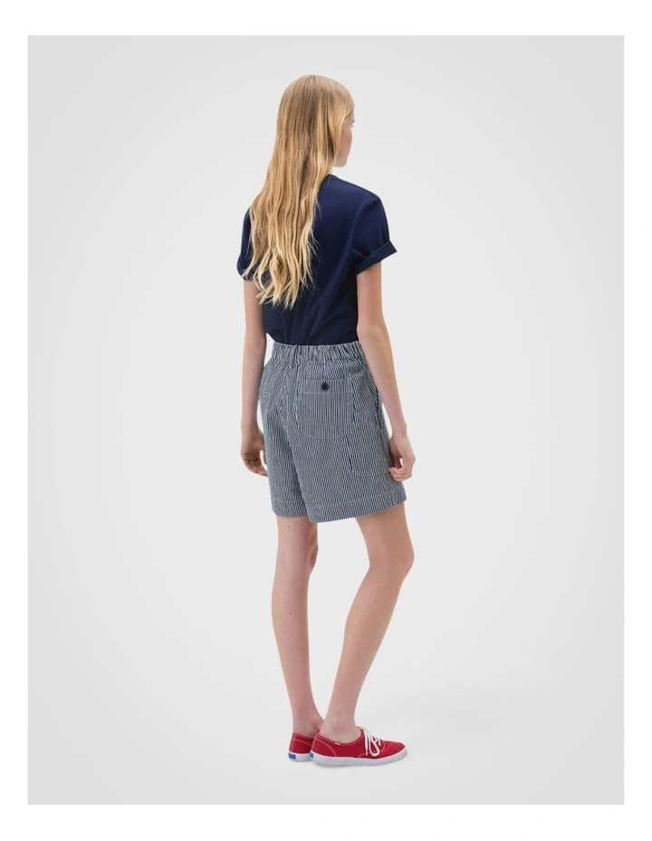 Flat Front Stripe Carpenter Short in Dark Navy image 2
