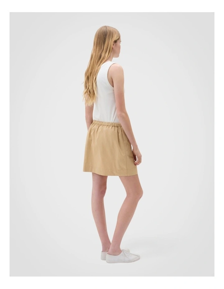 Washed Drill Skirt in Praline image 2