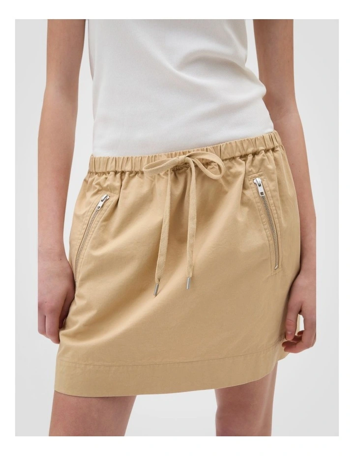 Washed Drill Skirt in Praline image 3