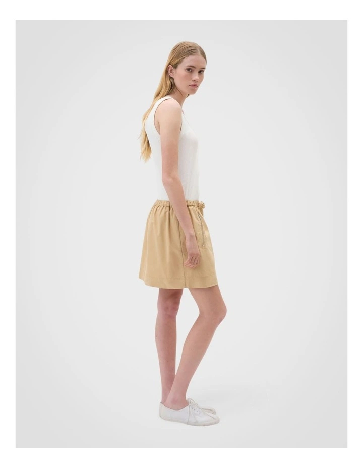Washed Drill Skirt in Praline image 4