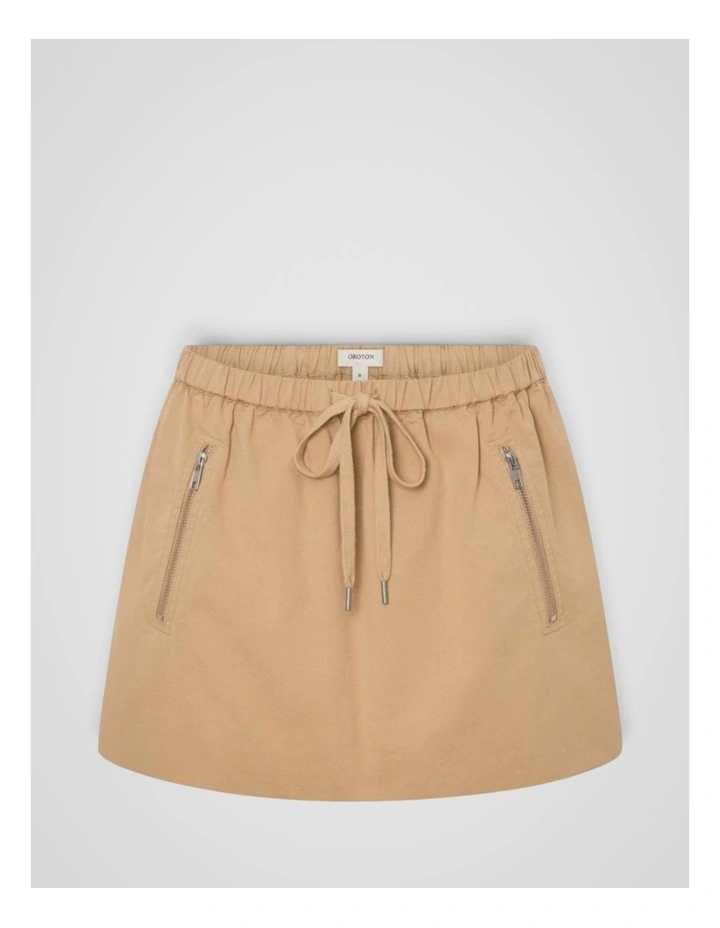 Washed Drill Skirt in Praline image 6