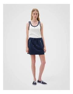 Washed Drill Skirt in North Sea