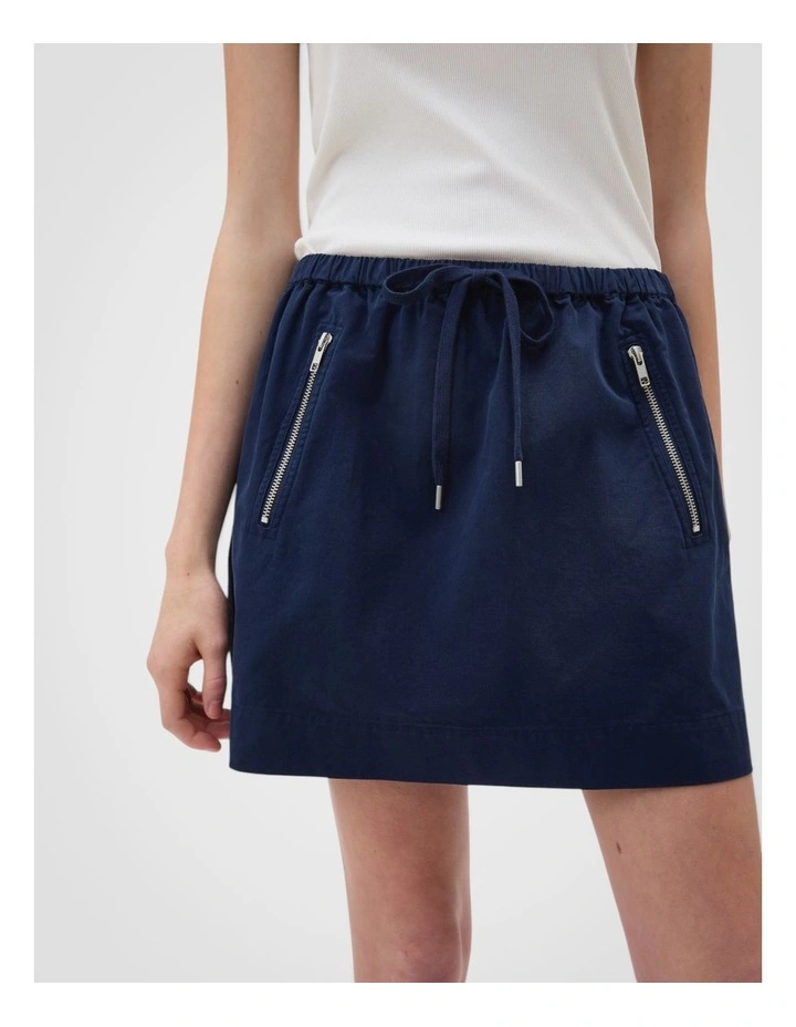 Washed Drill Skirt in North Sea image 3