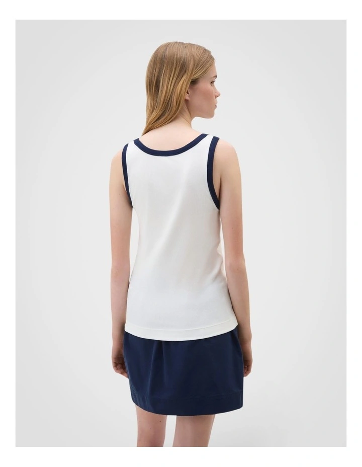 Contrast Bind Tank in Antique White image 2