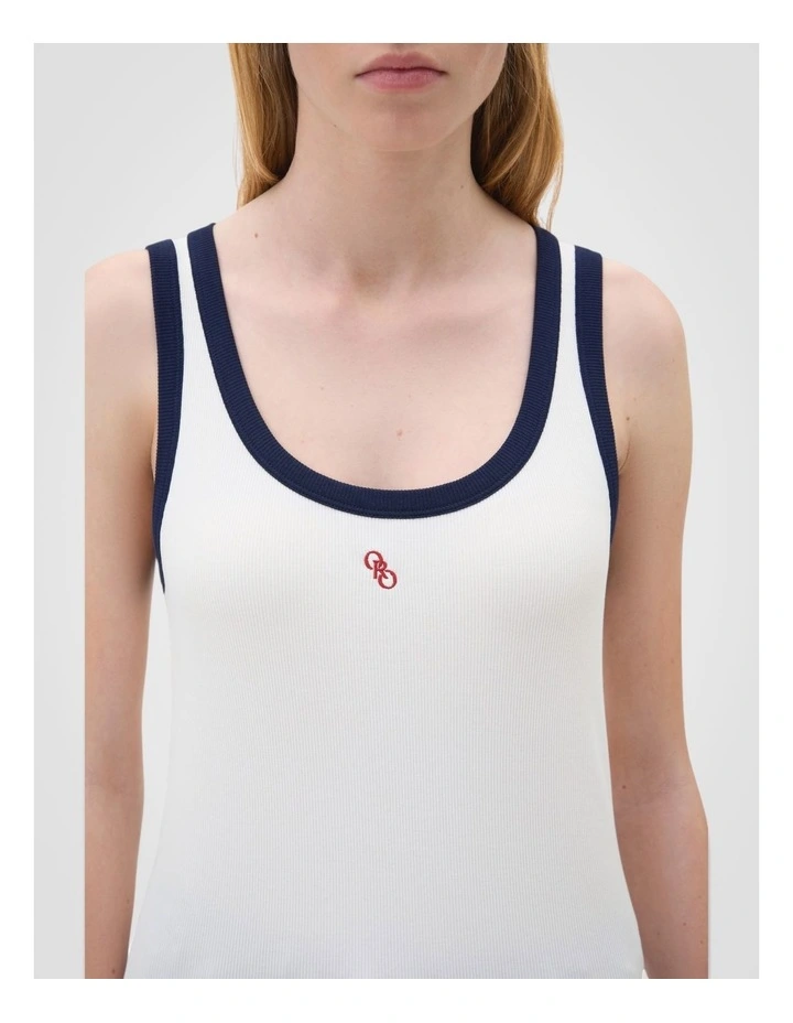 Contrast Bind Tank in Antique White image 3