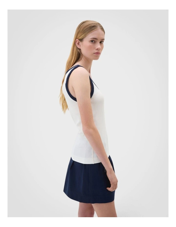 Contrast Bind Tank in Antique White image 4