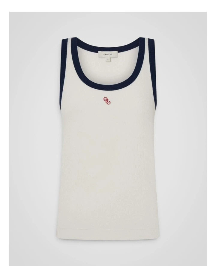 Contrast Bind Tank in Antique White image 6