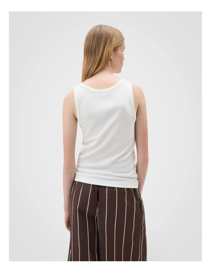 Scoop Neck Tank in Antique White image 2
