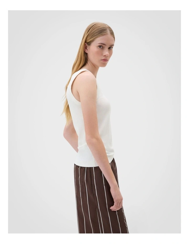 Scoop Neck Tank in Antique White image 4