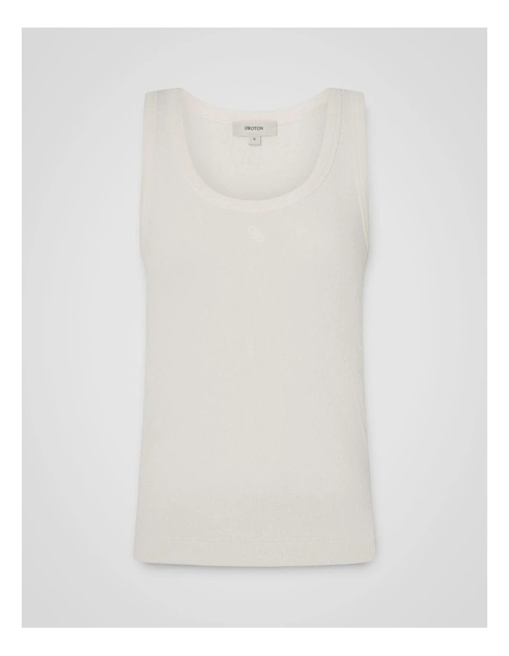 Scoop Neck Tank in Antique White image 6