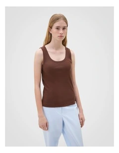 Scoop Neck Tank in Chocolate