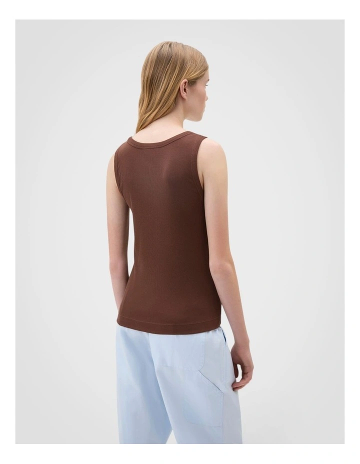 Scoop Neck Tank in Chocolate image 2