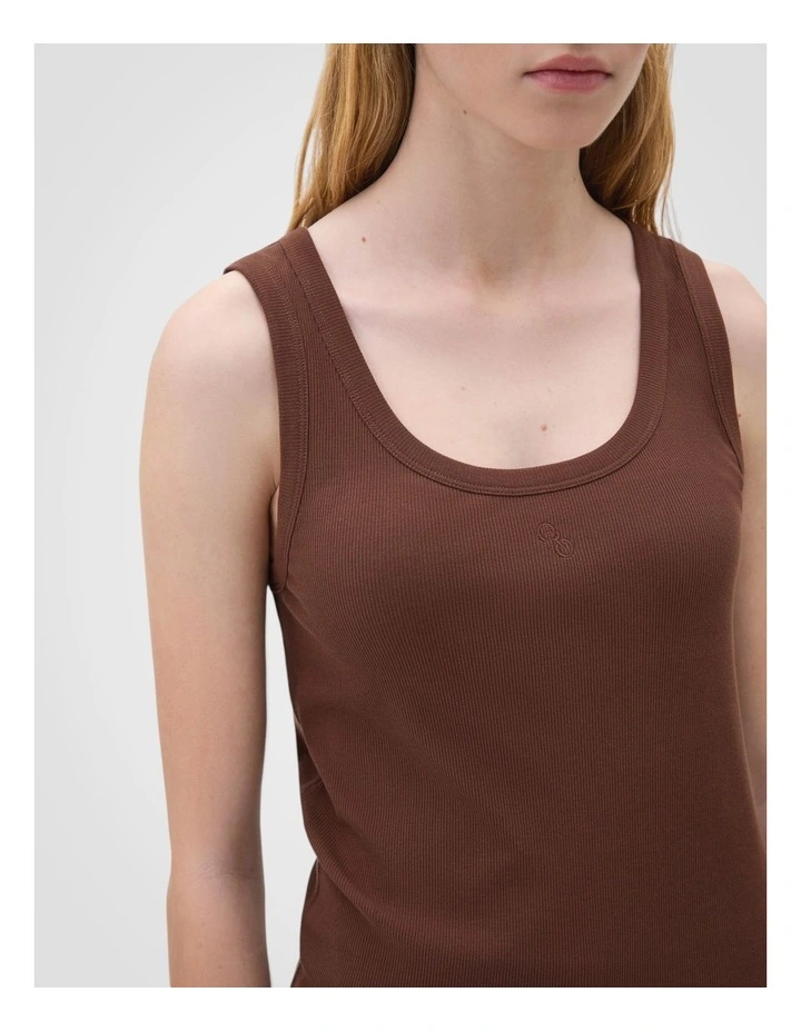Scoop Neck Tank in Chocolate image 3