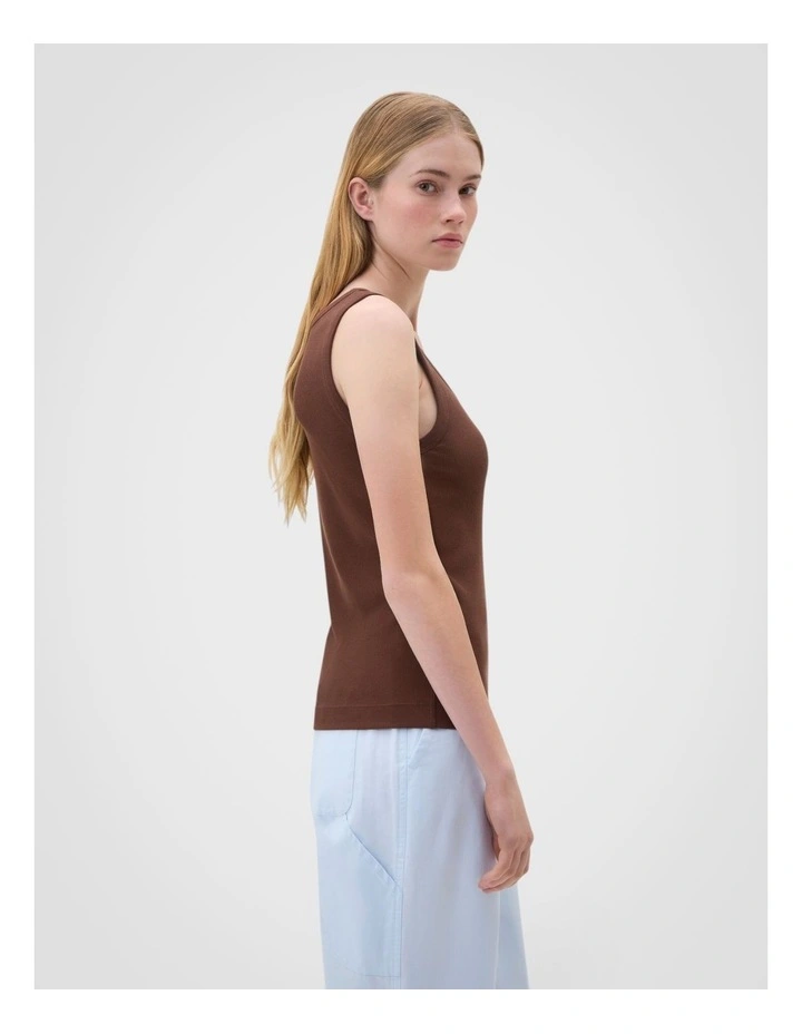 Scoop Neck Tank in Chocolate image 4