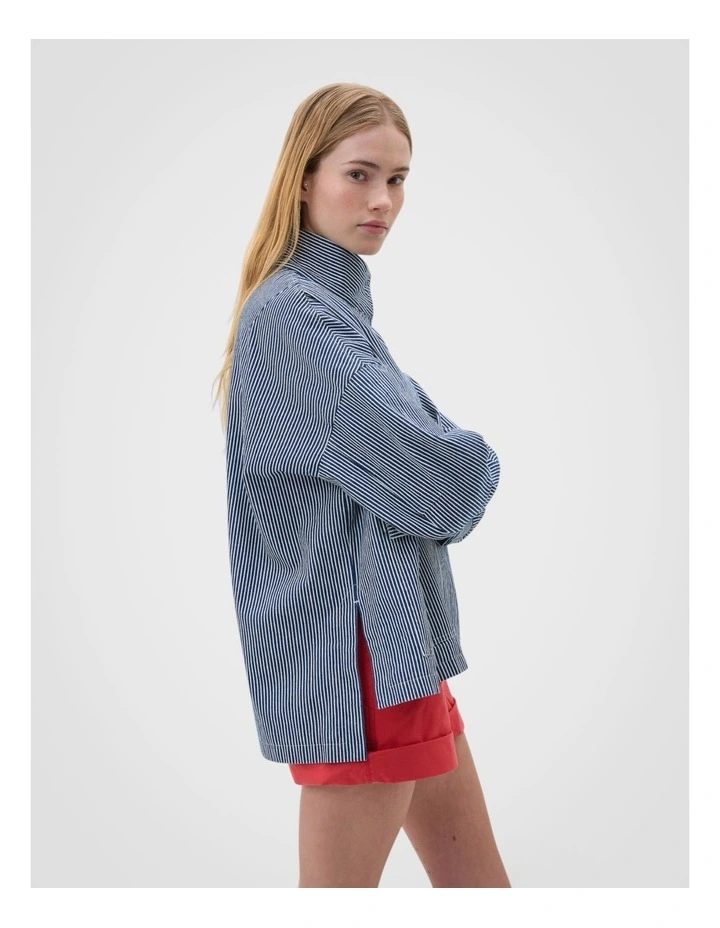 Washed Weekend Stripe Parka in Dark Navy image 3