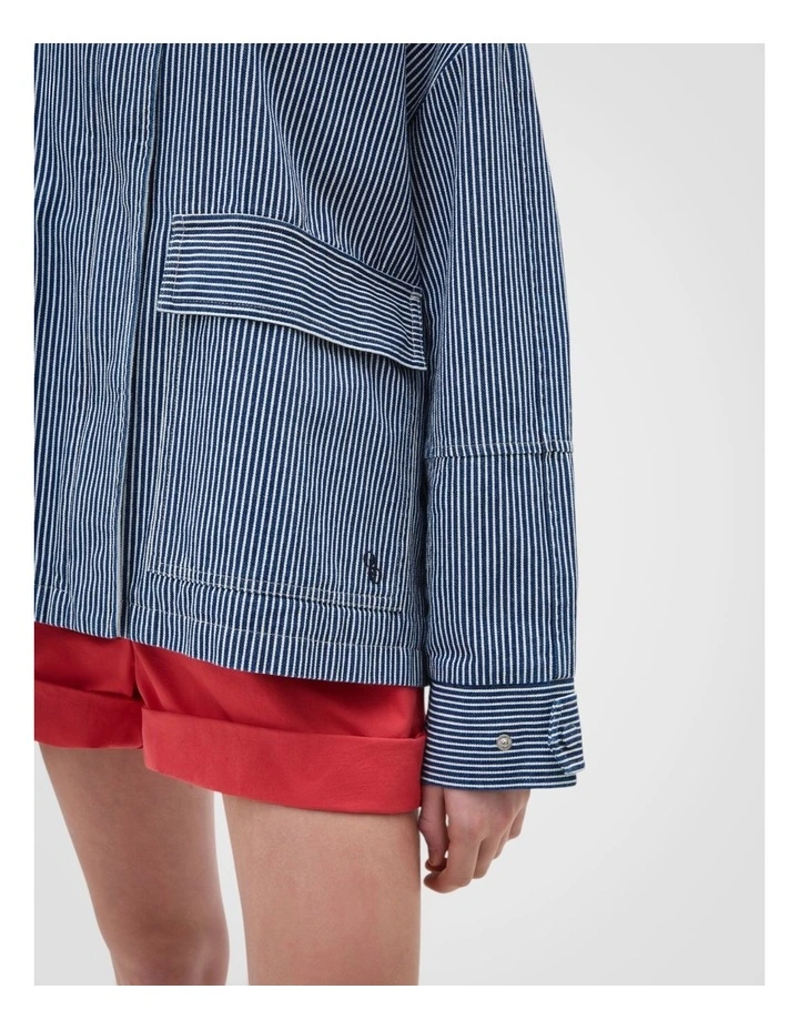 Washed Weekend Stripe Parka in Dark Navy image 4