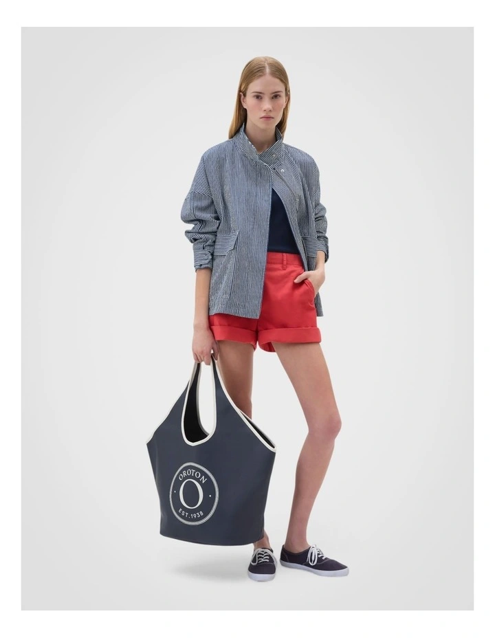 Washed Weekend Stripe Parka in Dark Navy image 7