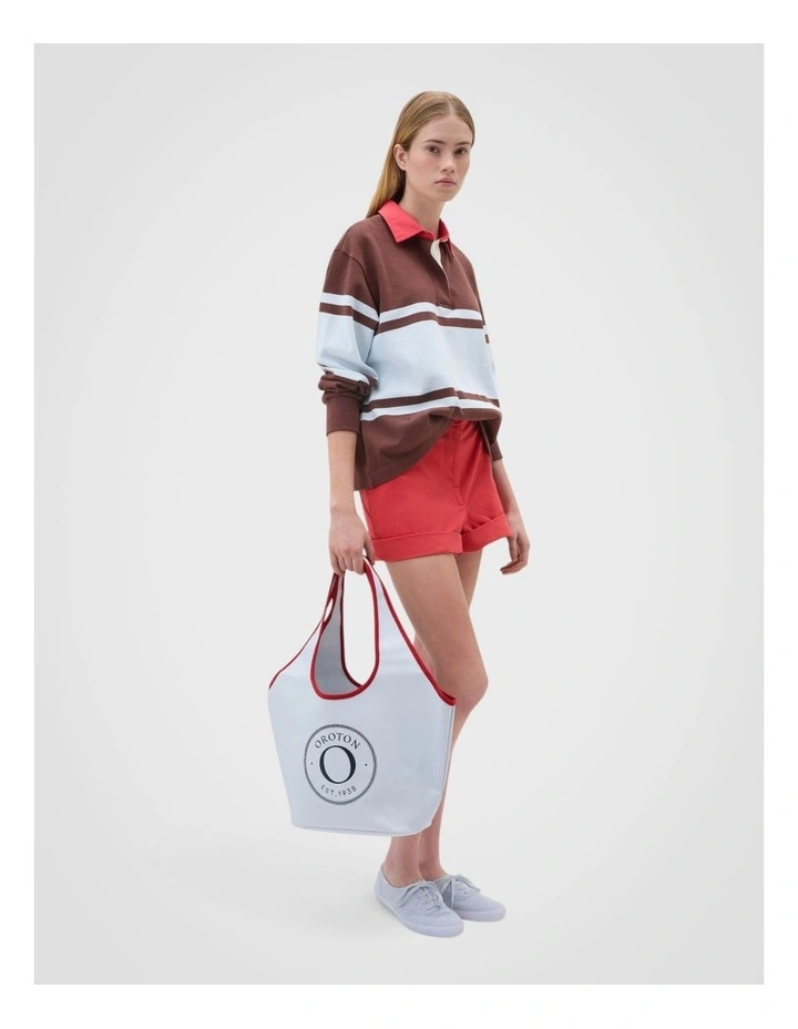 Stripe Rugby Pullover in Milk Chocolate image 5