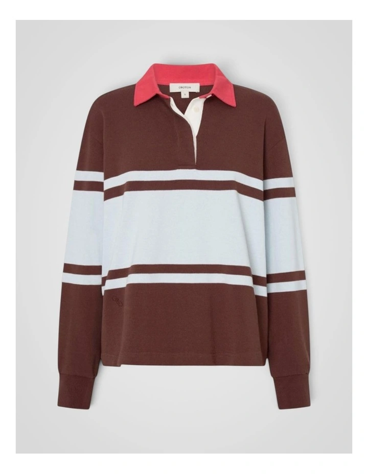 Stripe Rugby Pullover in Milk Chocolate image 6