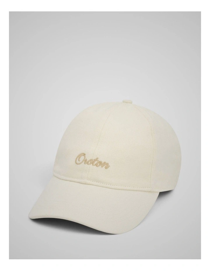Oroton Script Cap in Antique White image 1