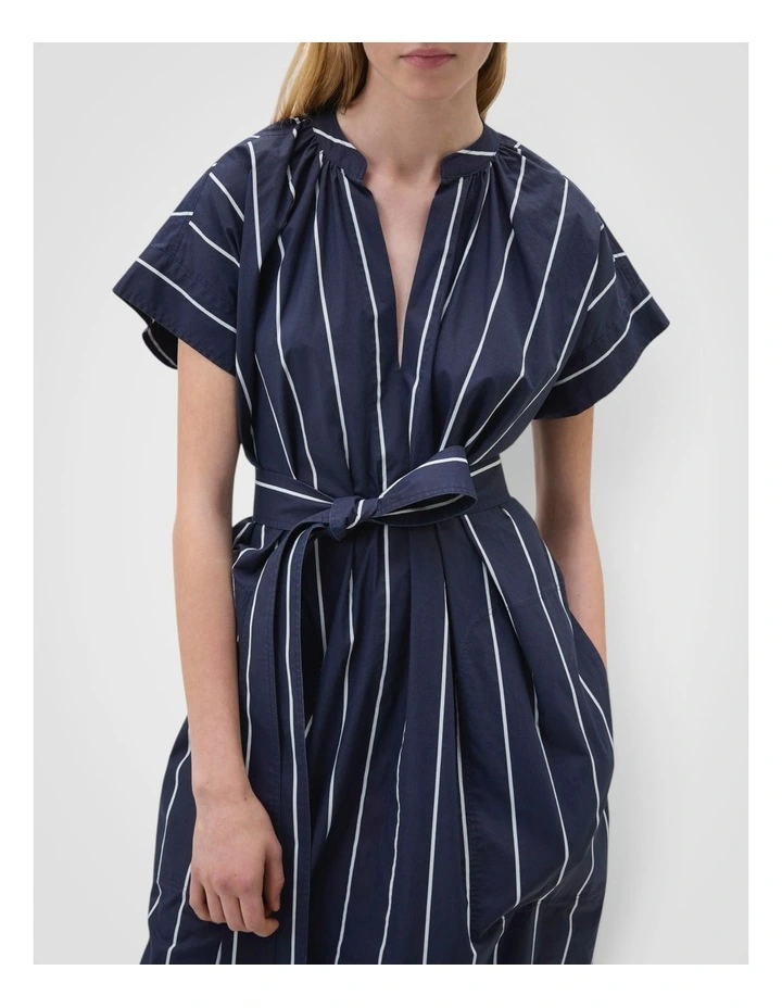 Stripe Detail Dress in Denim Blue image 3