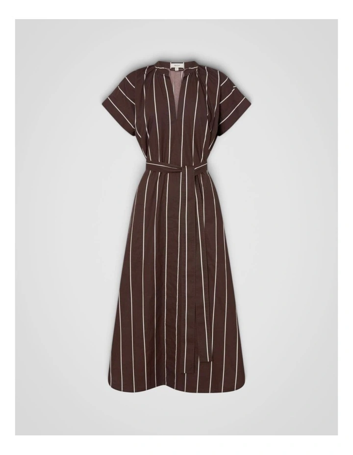 Stripe Detail Dress in Milk Chocolate image 1