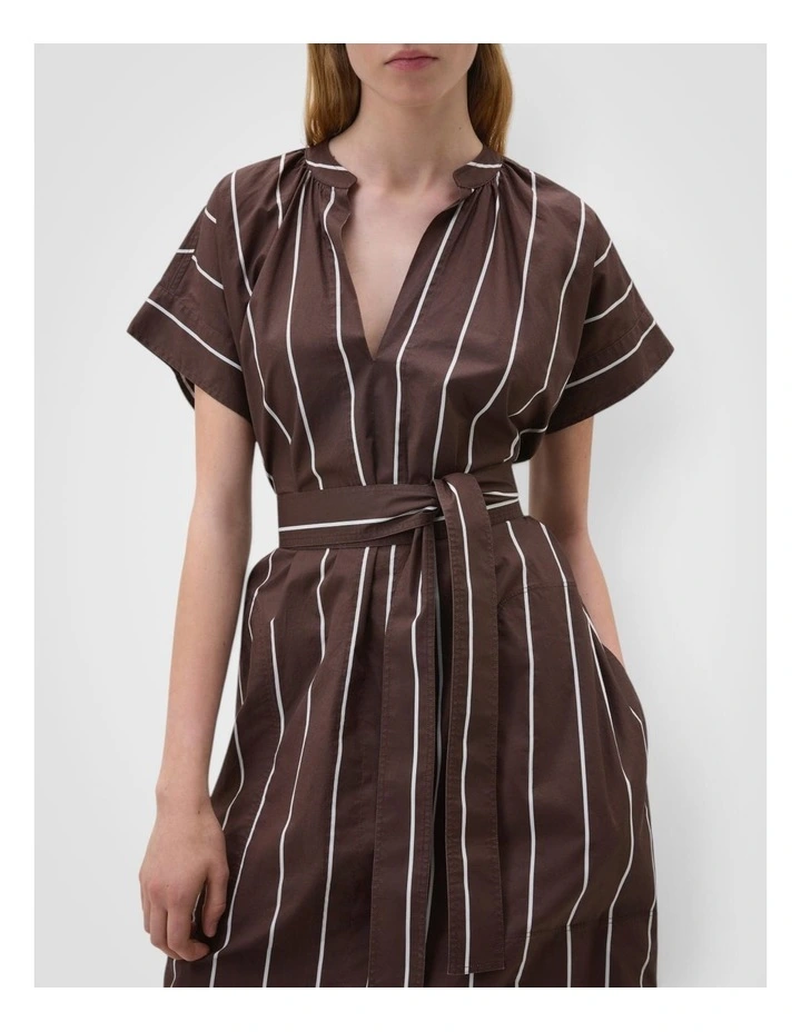 Stripe Detail Dress in Milk Chocolate image 4