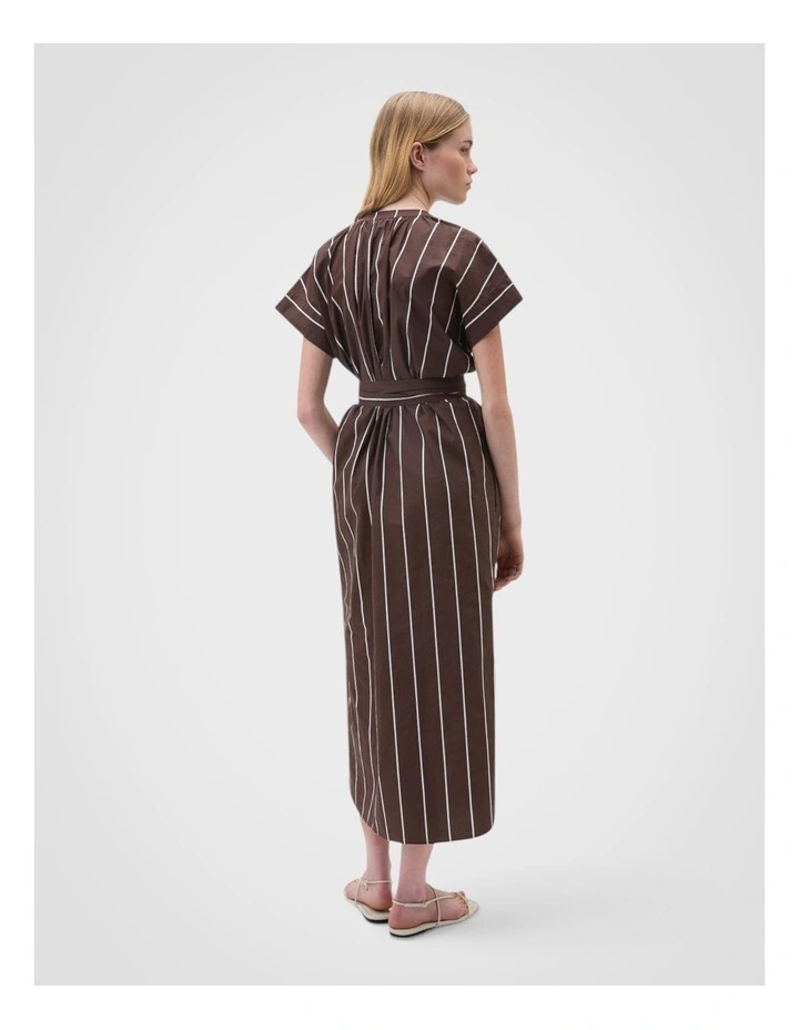 Stripe Detail Dress in Milk Chocolate image 5