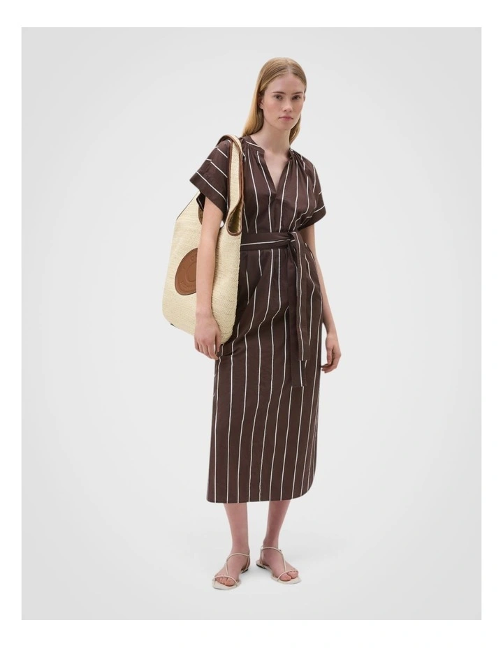 Stripe Detail Dress in Milk Chocolate image 6