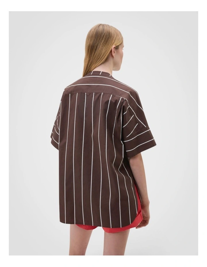 Stripe Shirt in Milk Chocolate image 2