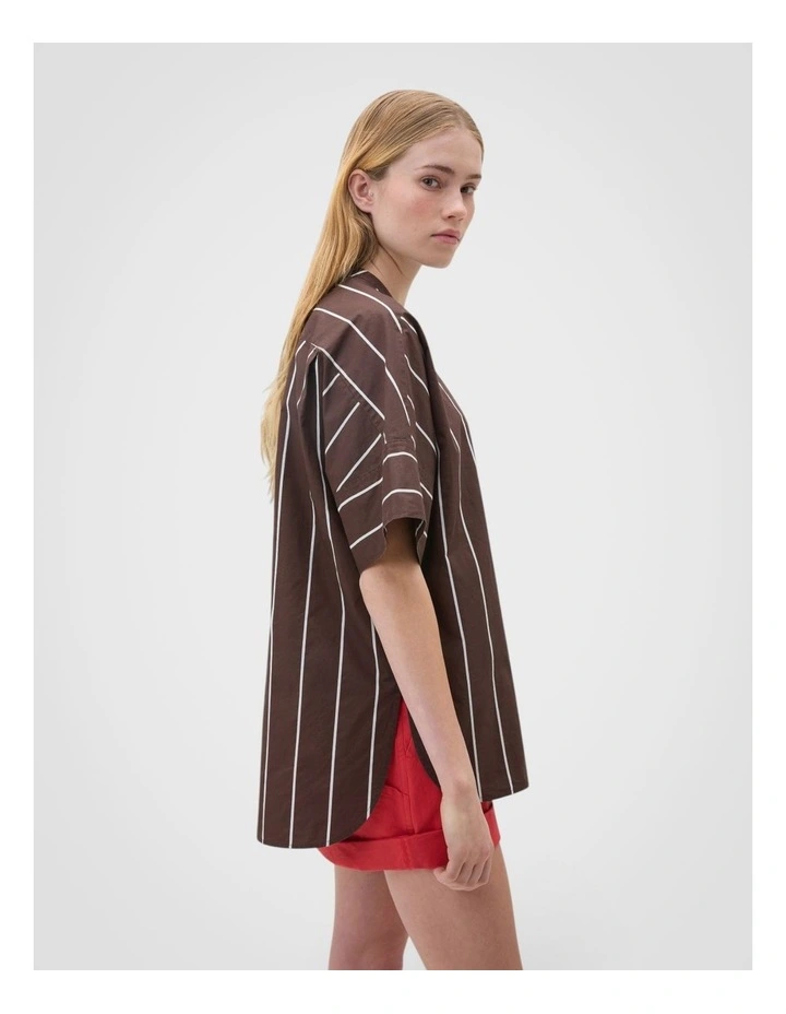 Stripe Shirt in Milk Chocolate image 4