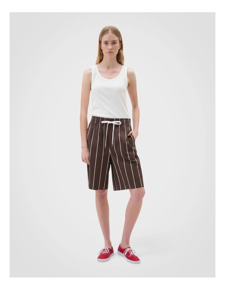 Stripe Short in Milk Chocolate image 1