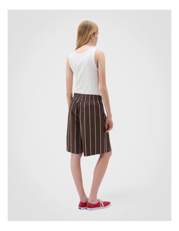 Stripe Short in Milk Chocolate image 2