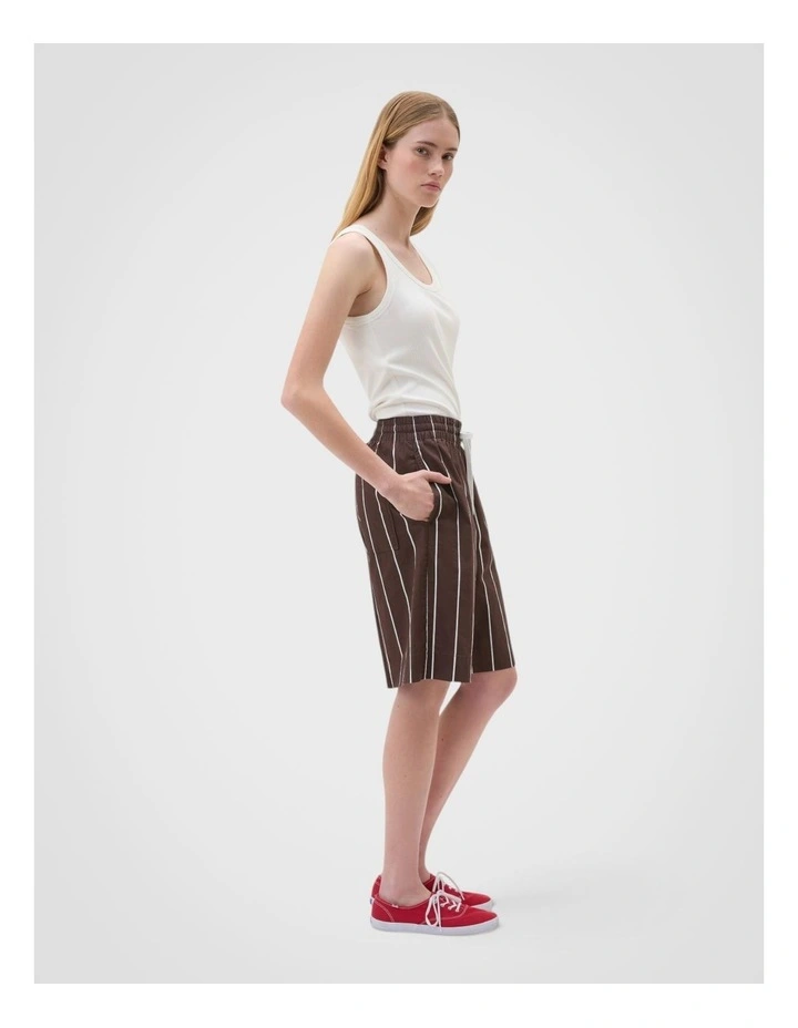Stripe Short in Milk Chocolate image 4