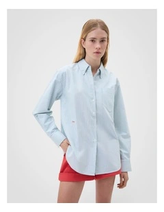 Oxford Stripe Shirt in Ivy Green