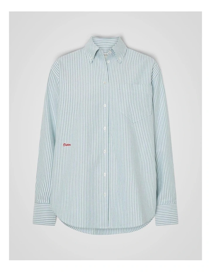 Oxford Stripe Shirt in Ivy Green image 6