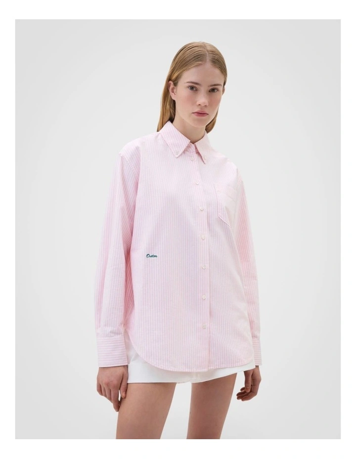 Oxford Stripe Shirt in Perfect Pink image 1