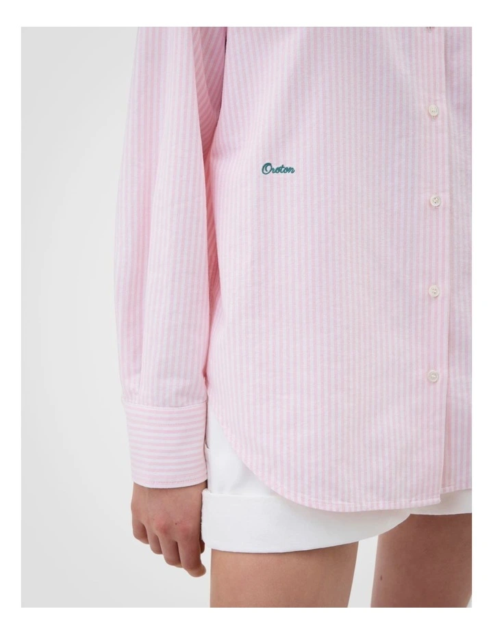 Oxford Stripe Shirt in Perfect Pink image 3