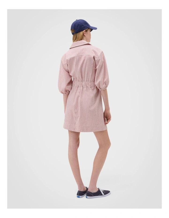 Railroad Drill Dress in Robbin Red image 2