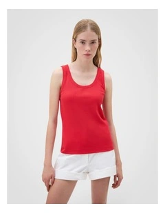 Scoop Neck Tank in Robbin Red