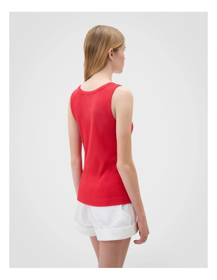 Scoop Neck Tank in Robbin Red image 2