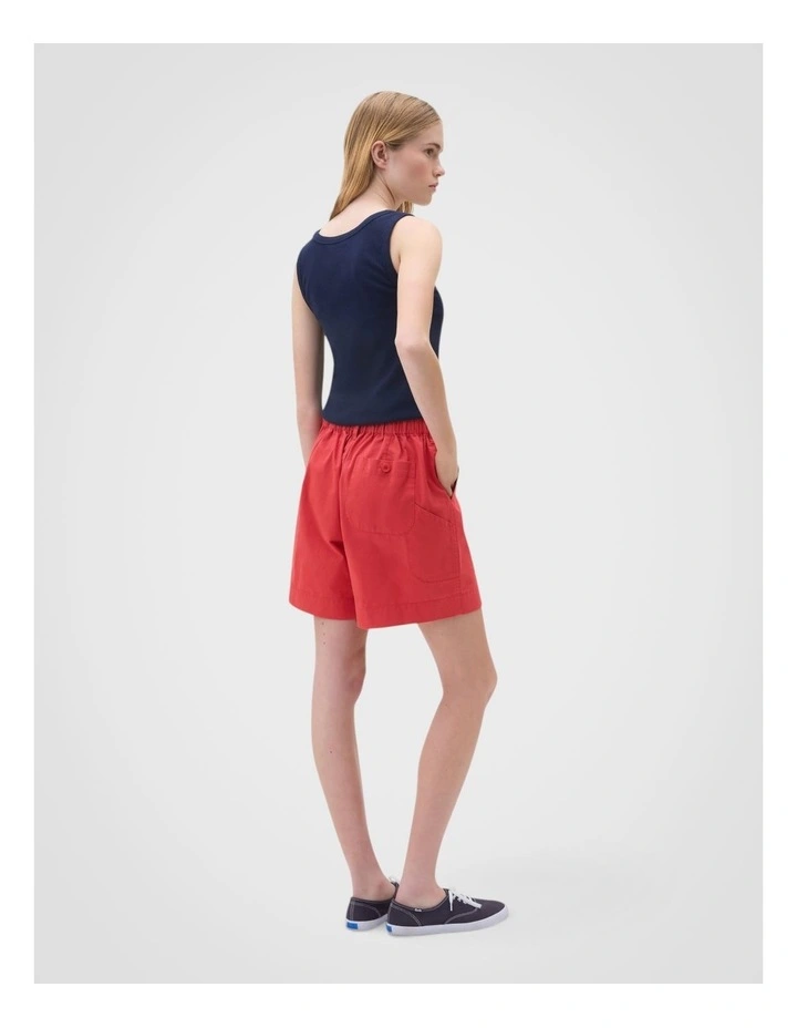 Flat Front Carpenter Short in Robbin Red image 2